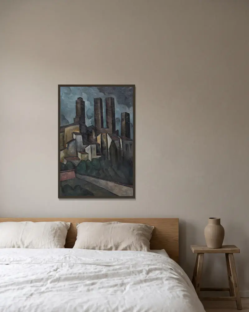 San Gimignano, Alexander Kanoldt v rámu na stěně