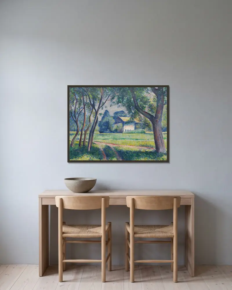 Wiesenlandschaft mit Gehöft av Alexander Kanoldt inramad på en vägg