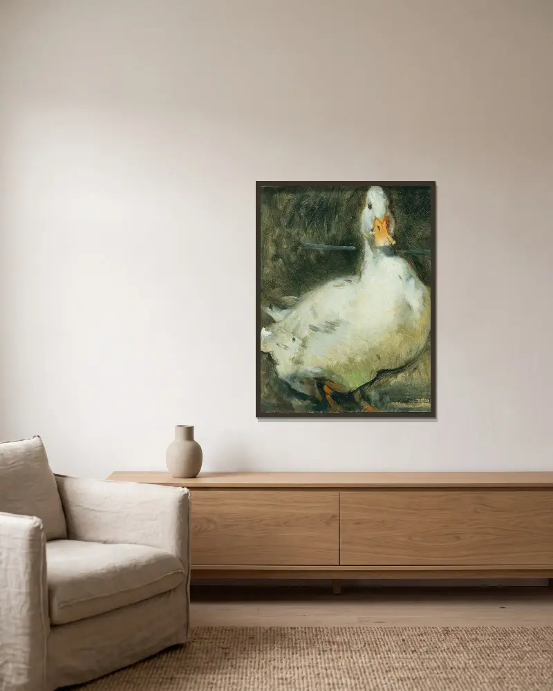 Ente von Alexander Koester gerahmt an einer Wand
