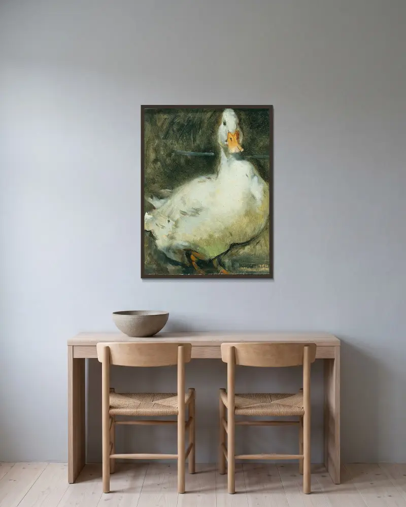 Ente von Alexander Koester gerahmt an einer Wand
