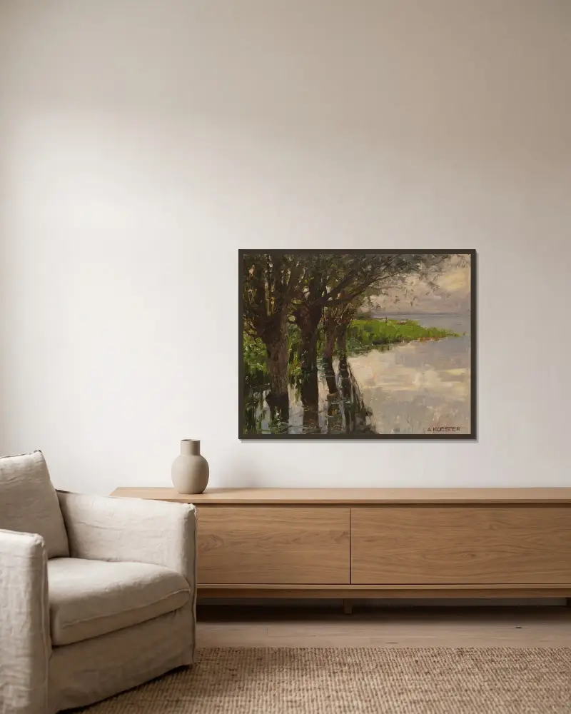 Reichenau, Weiden am See, Sonne av Alexander Koester inramad på en vägg