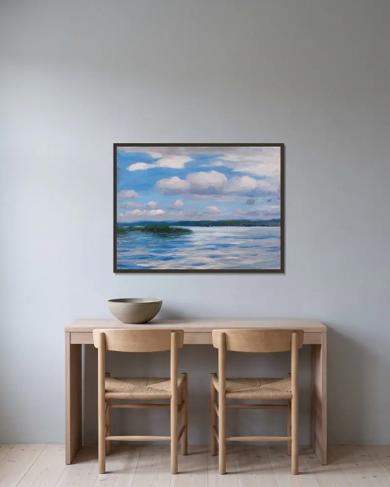 See mit Wetterwolken av Alexander Koester inramad på en vägg