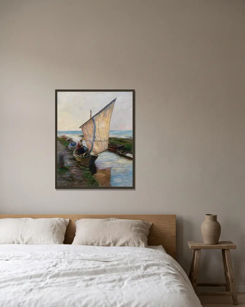 Segelbåt, Holland av Alexander Koester inramad på en vägg