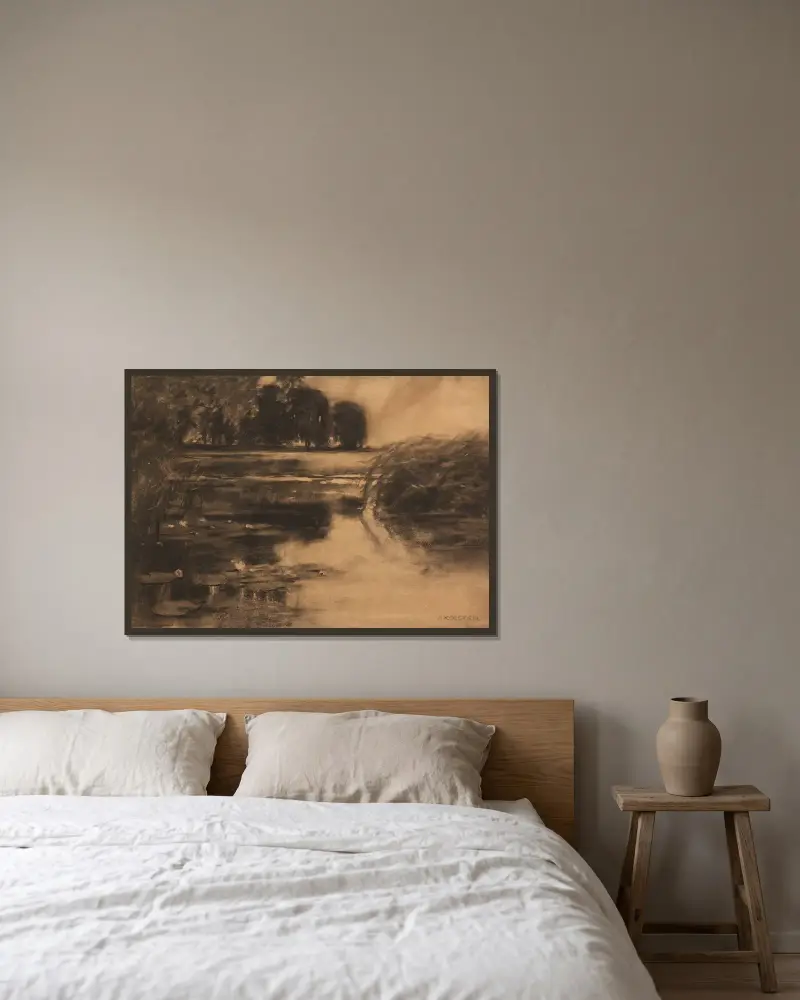 Wasserlandschaft von Alexander Koester gerahmt an einer Wand
