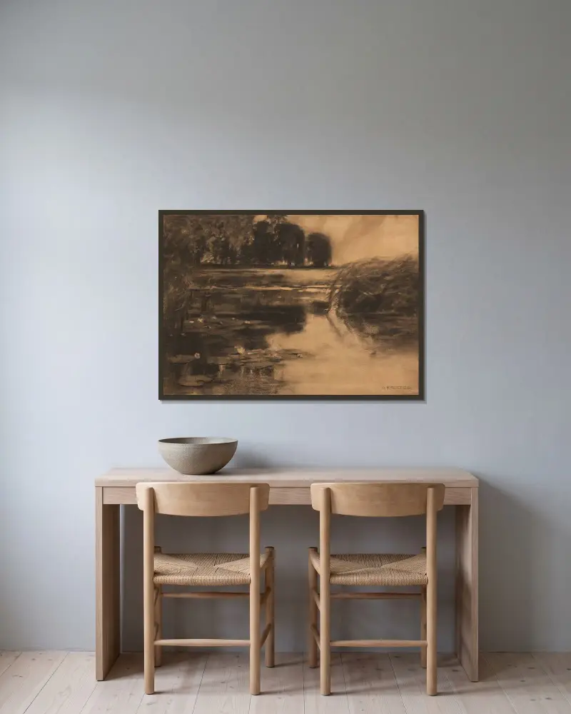 Wasserlandschaft von Alexander Koester gerahmt an einer Wand