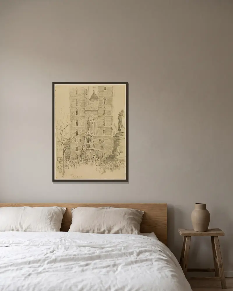 Kościół Mariacki w Krakowie av Alexander Mann inramad på en vägg