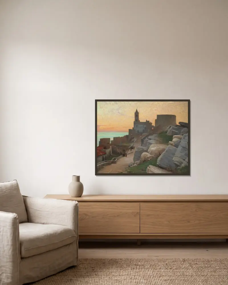 San Pietro, Portovenere, Tuscany av Alexander Mann inramad på en vägg