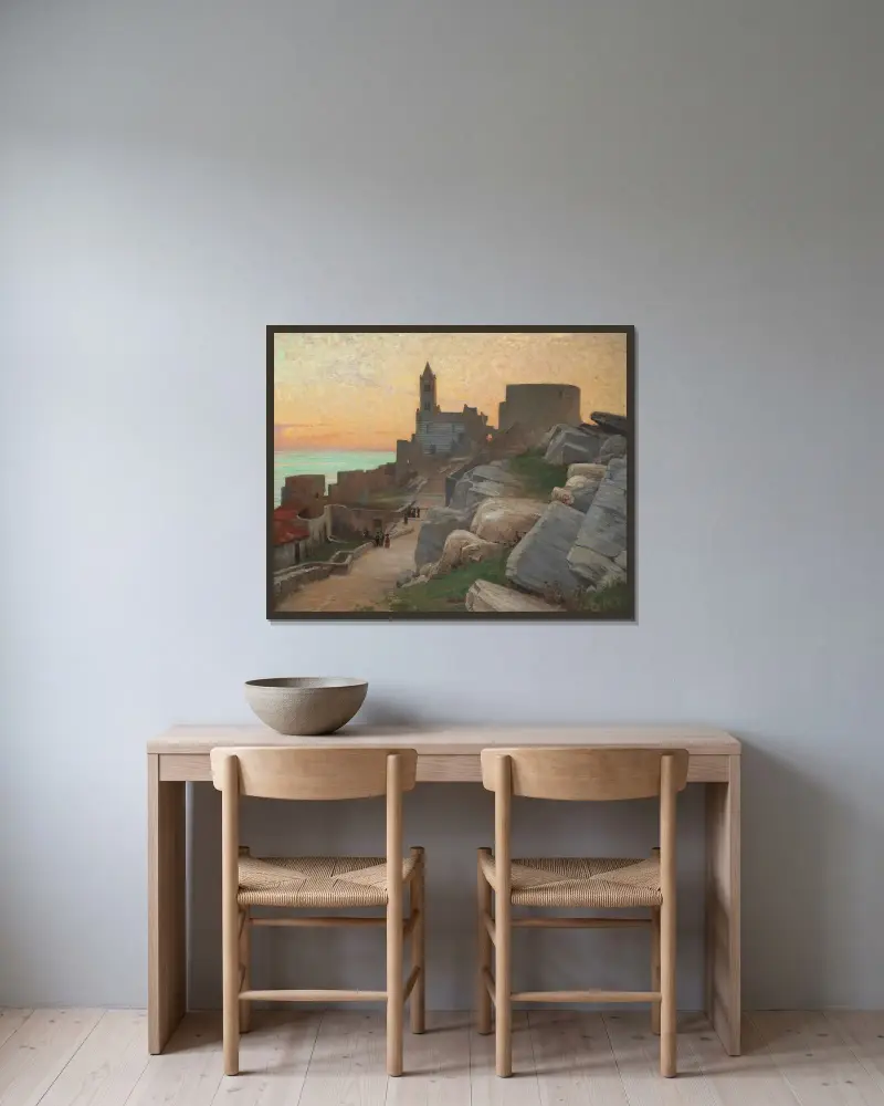San Pietro, Portovenere, Tuscany av Alexander Mann inramad på en vägg
