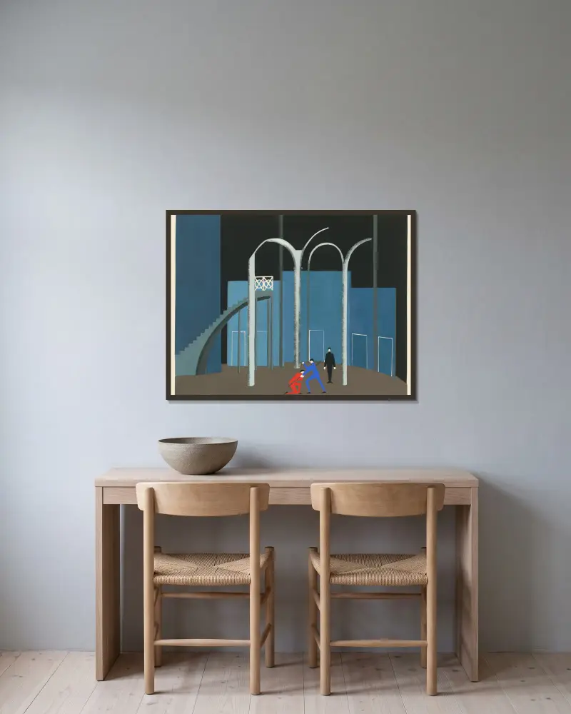 Maquettes de Théatre 12 av Alexandra Exter inramad på en vägg
