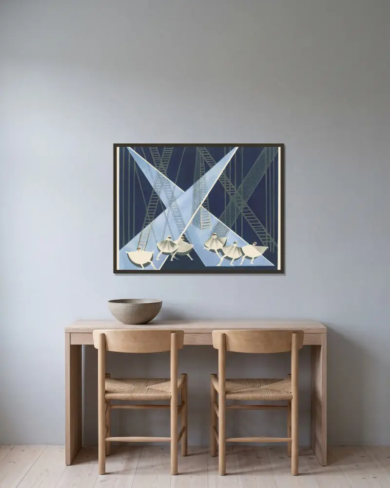 Maquettes de Théatre 8 av Alexandra Exter inramad på en vägg