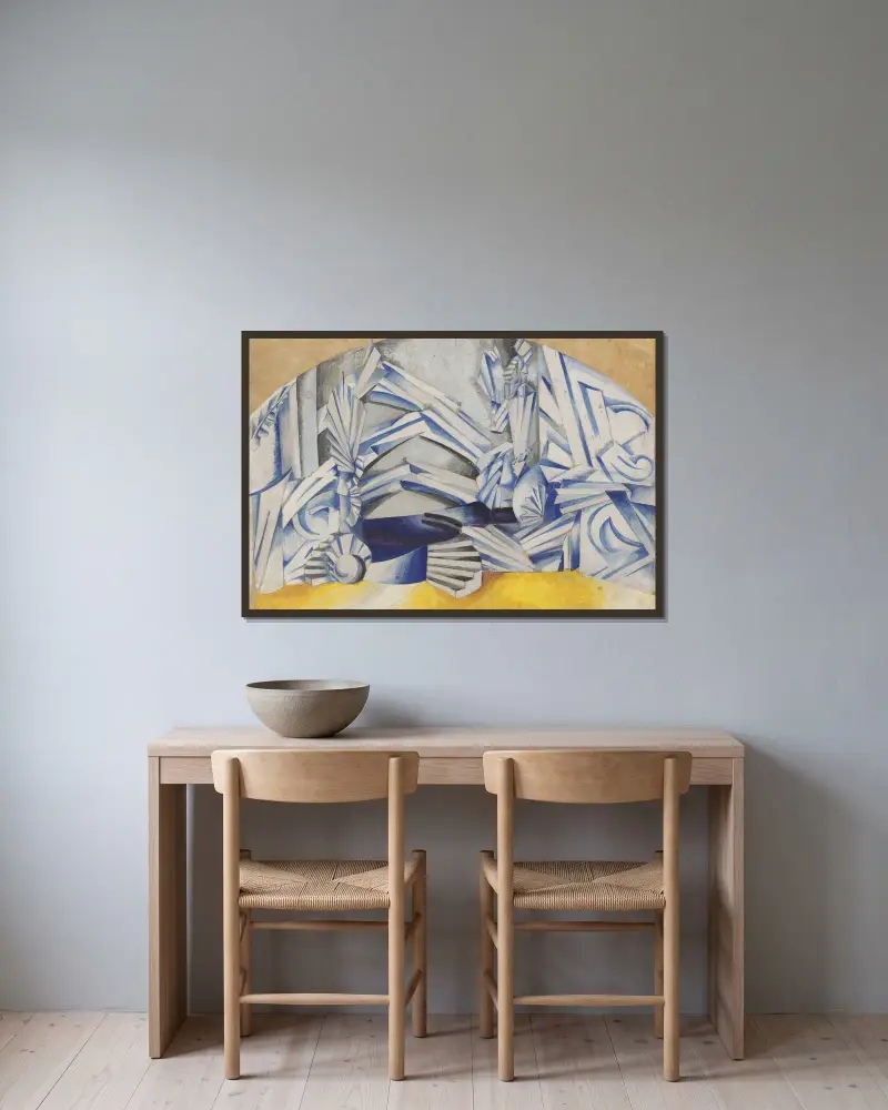 Roméo et Juliette – maquette de décor – la chambre de Juliette av Alexandra Exter inramad på en vägg