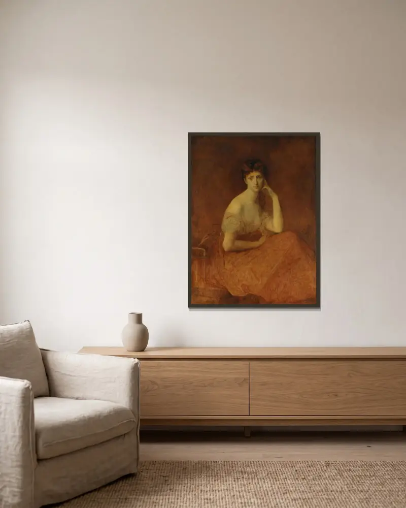Skiss av Alexandre Cabanel inramad på en vägg