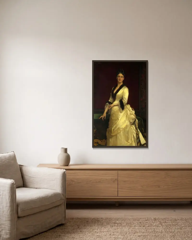 Catharine Lorillard Wolfe av Alexandre Cabanel inramad på en vägg