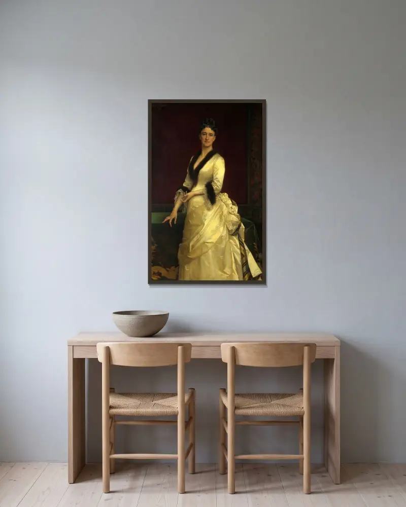 Catharine Lorillard Wolfe av Alexandre Cabanel inramad på en vägg