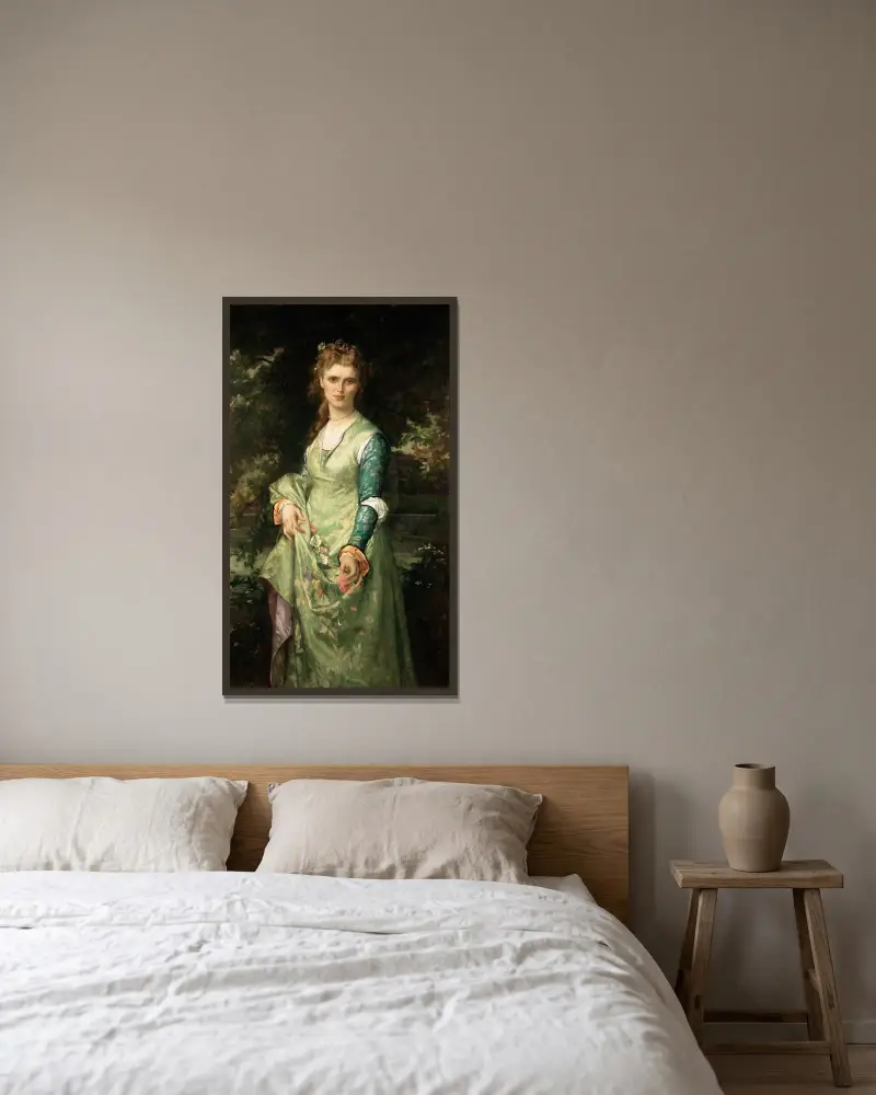 Christina Nilsson av Alexandre Cabanel inramad på en vägg