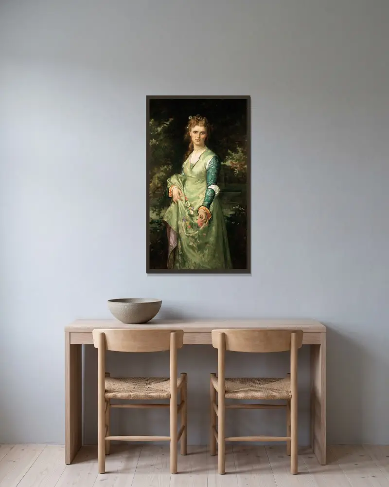 Christina Nilsson av Alexandre Cabanel inramad på en vägg