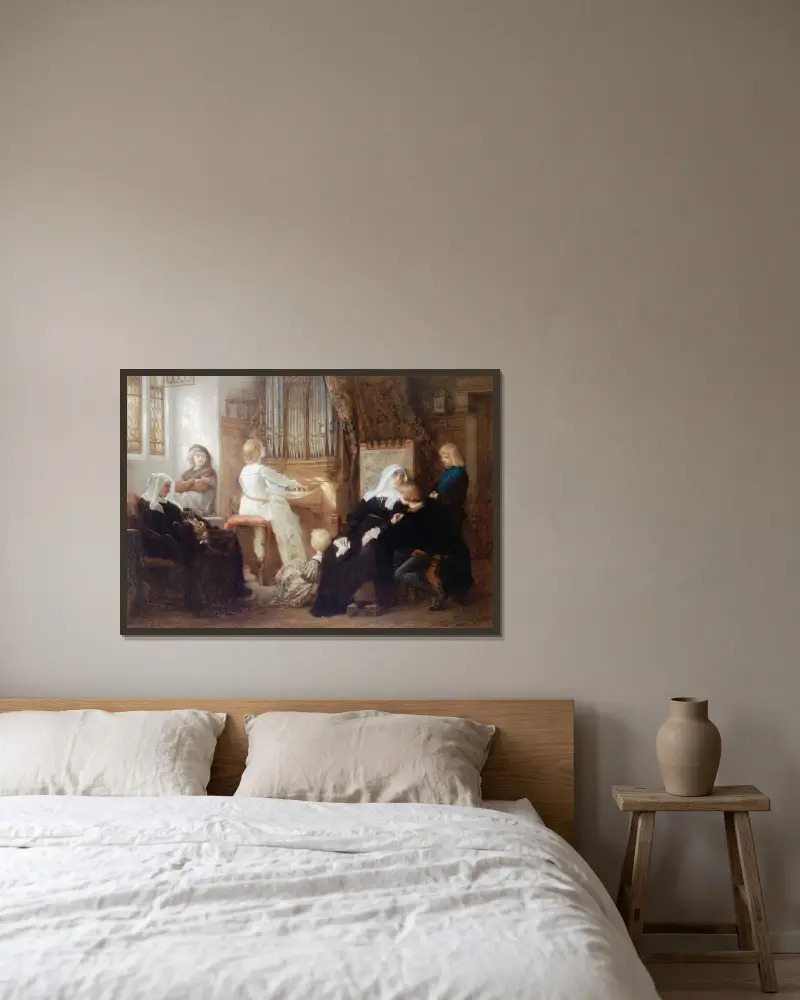 La veuve du maître de chapelle av Alexandre Cabanel inramad på en vägg