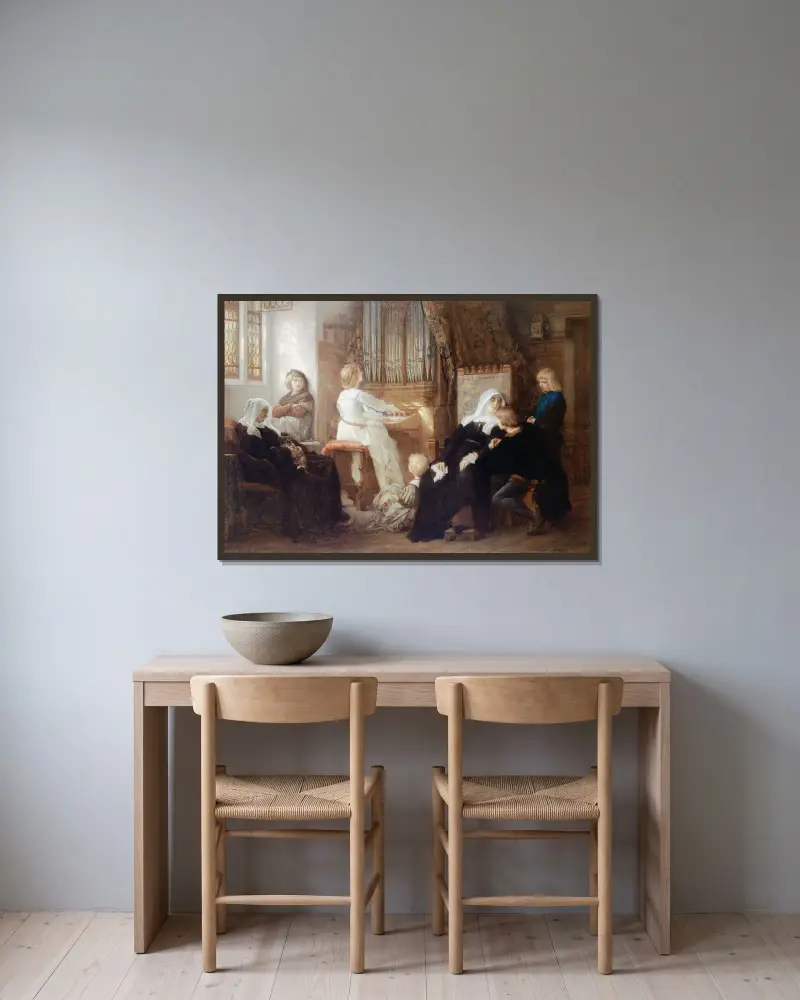 La veuve du maître de chapelle av Alexandre Cabanel inramad på en vägg