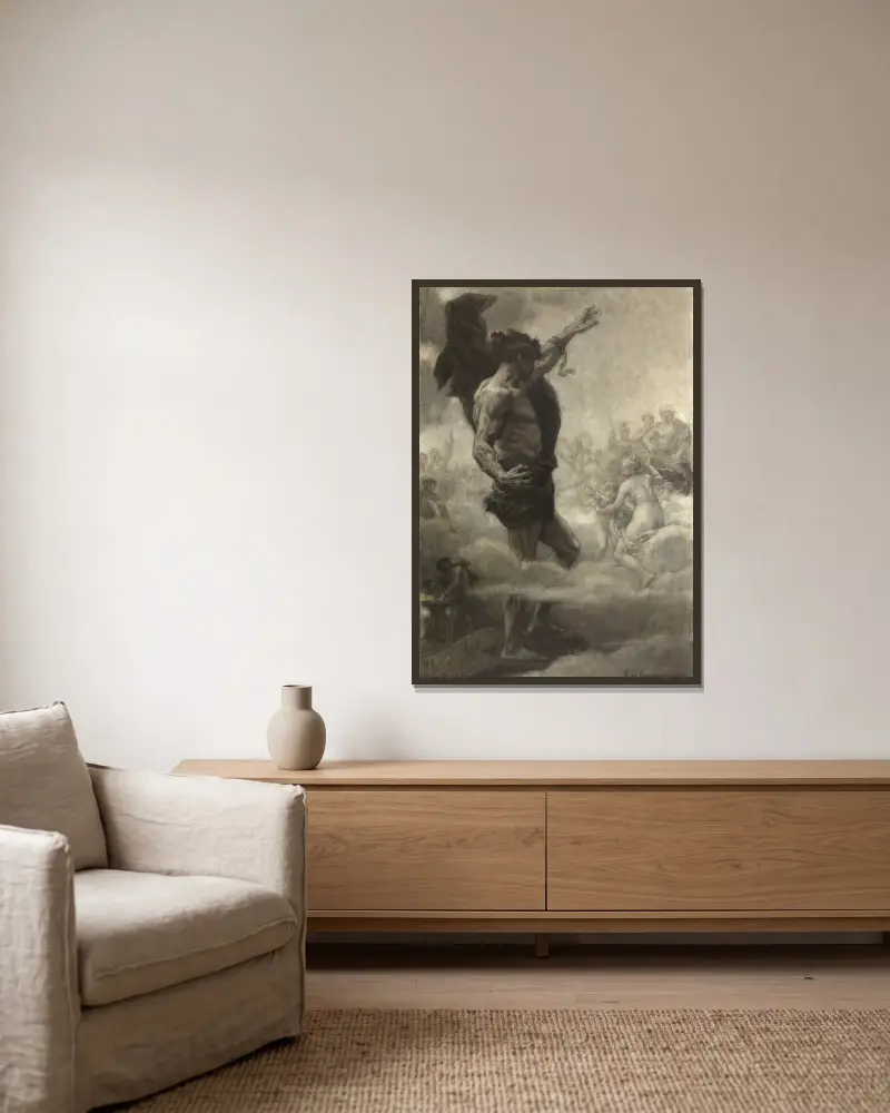 Der Titan von Alexandre Cabanel gerahmt an einer Wand