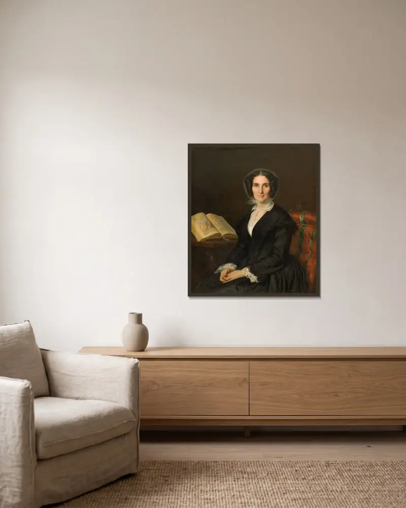 Madame louise Marès av Alexandre Cabanel inramad på en vägg