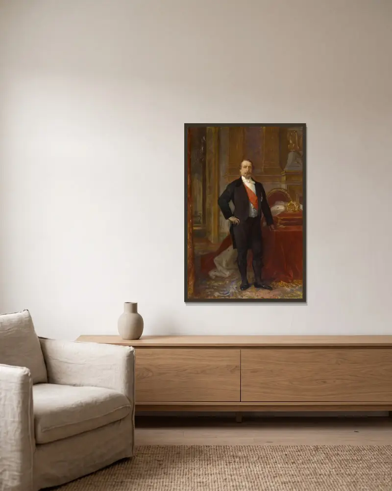 Napoleon III av Alexandre Cabanel inramad på en vägg