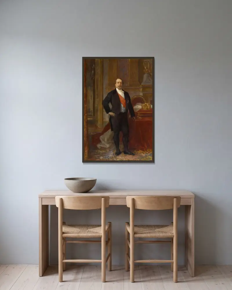 Napoleon III av Alexandre Cabanel inramad på en vägg