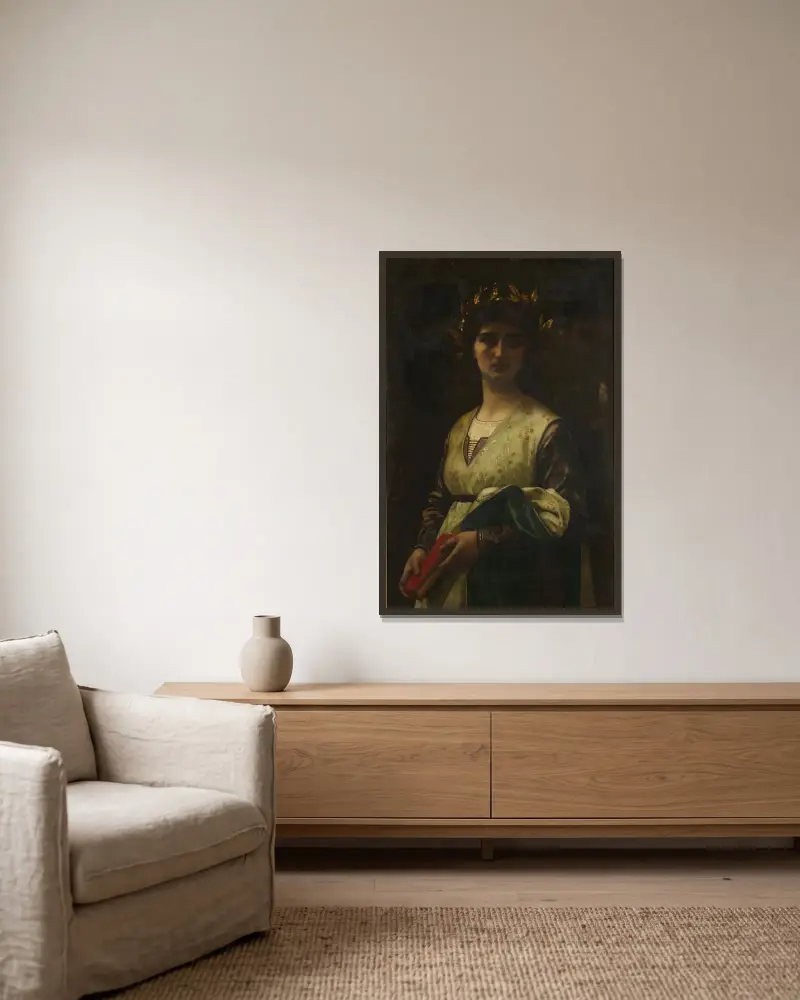 Petrarcas Laura av Alexandre Cabanel inramad på en vägg