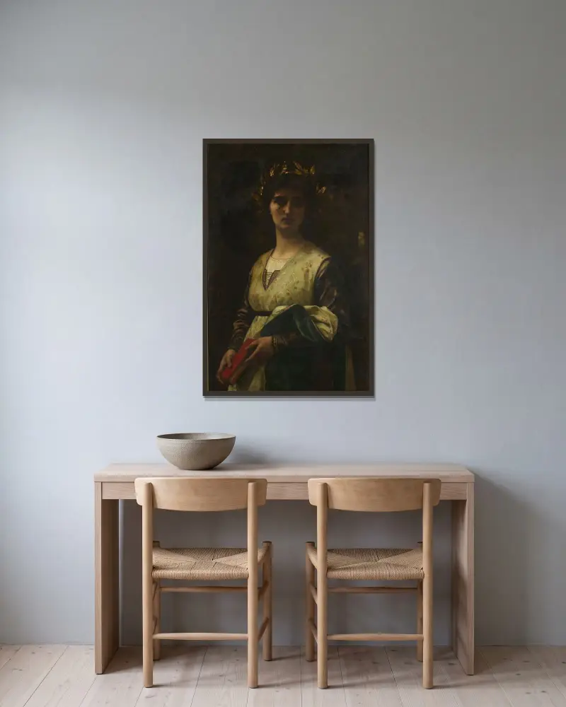Petrarcas Laura av Alexandre Cabanel inramad på en vägg