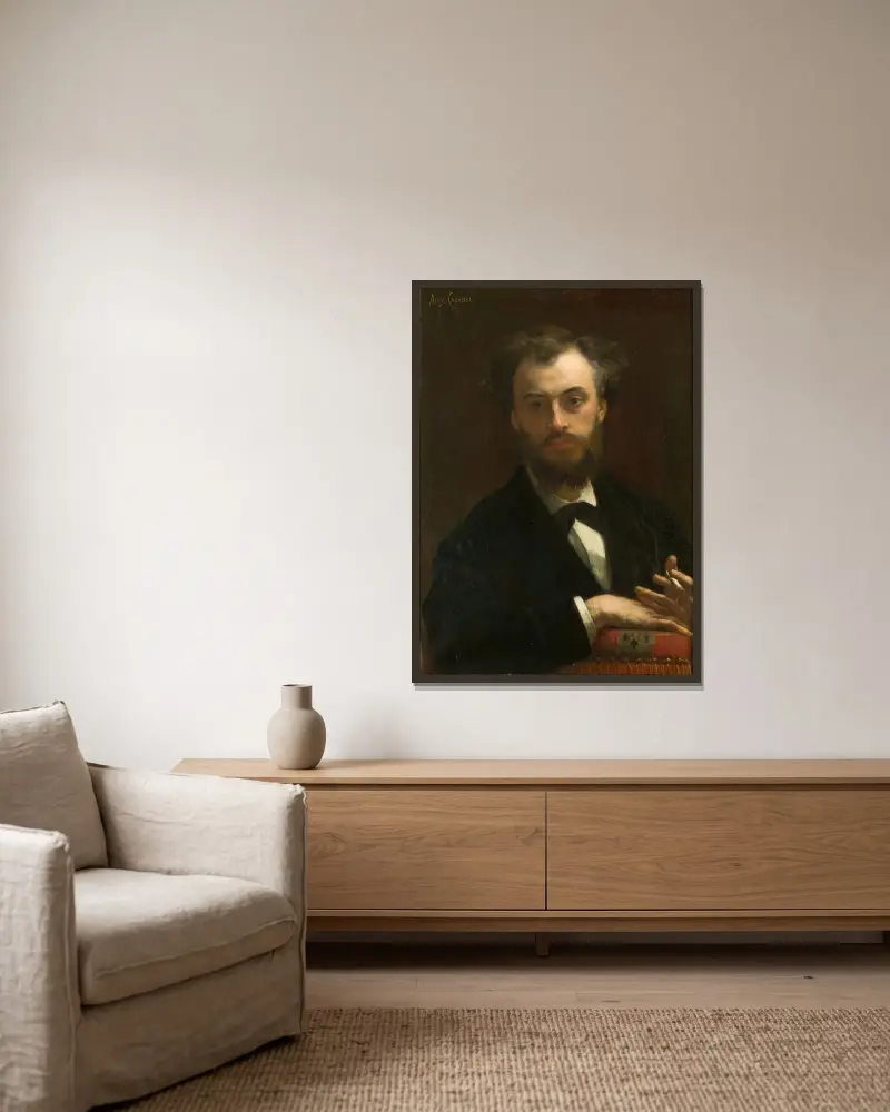 Porträtt av Pierre Cabanel av Alexandre Cabanel inramad på en vägg