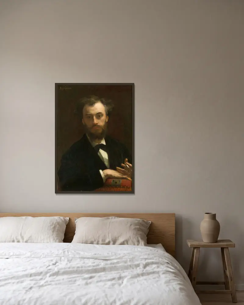 Porträtt av Pierre Cabanel av Alexandre Cabanel inramad på en vägg