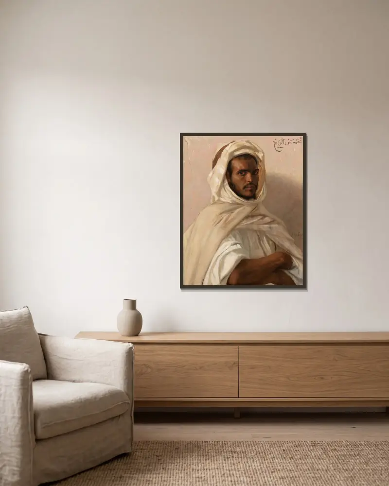Porträtt av en nordafrikan av Alexandre Cabanel inramad på en vägg