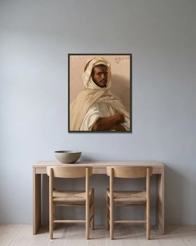 Porträtt av en nordafrikan av Alexandre Cabanel inramad på en vägg