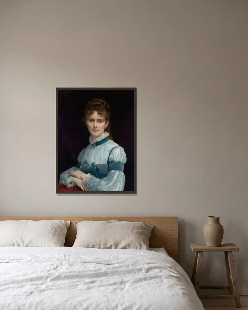 Portrait of Miss Fanny Clapp av Alexandre Cabanel inramad på en vägg