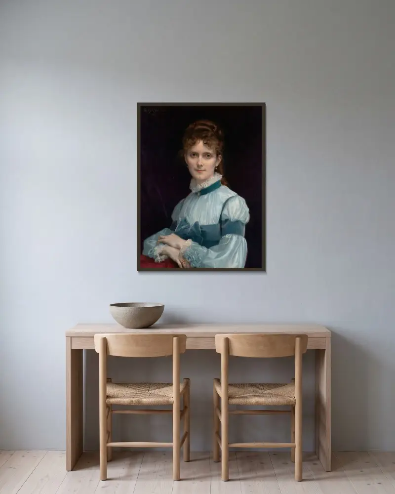 Portrait of Miss Fanny Clapp av Alexandre Cabanel inramad på en vägg