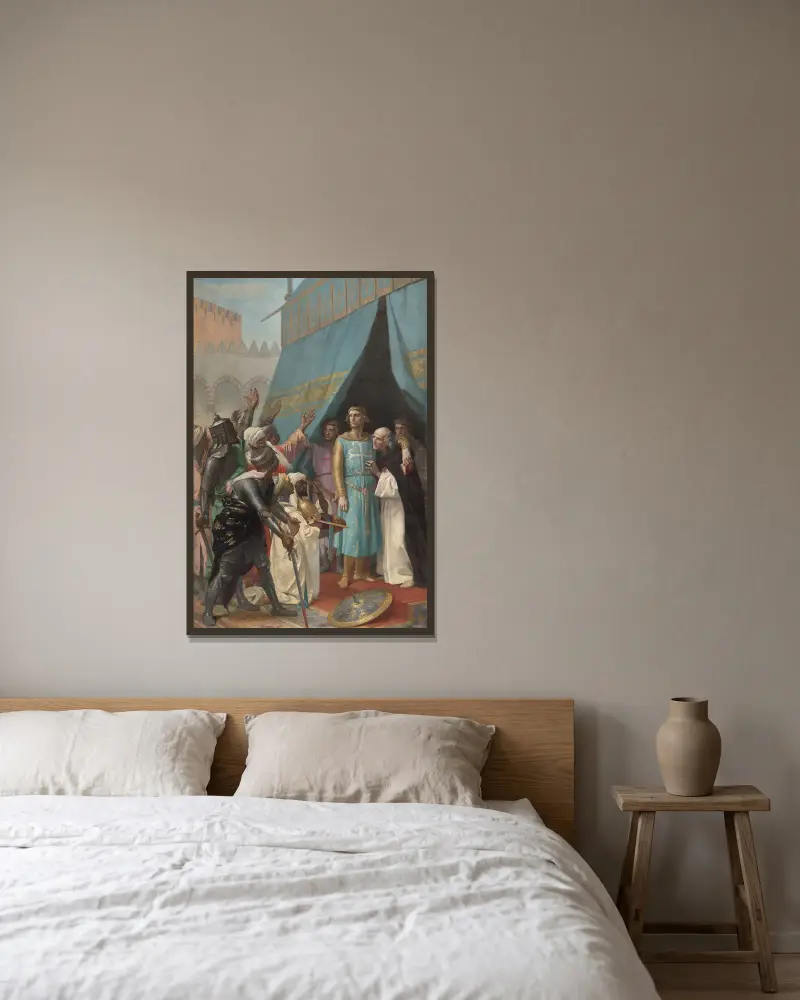 Saint Louis prisonnier en Palestine av Alexandre Cabanel inramad på en vägg