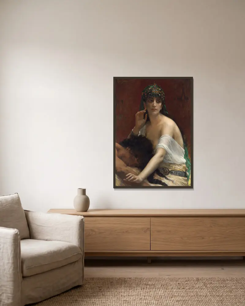 Samson a Dalila, Alexandre Cabanel v rámu na stěně