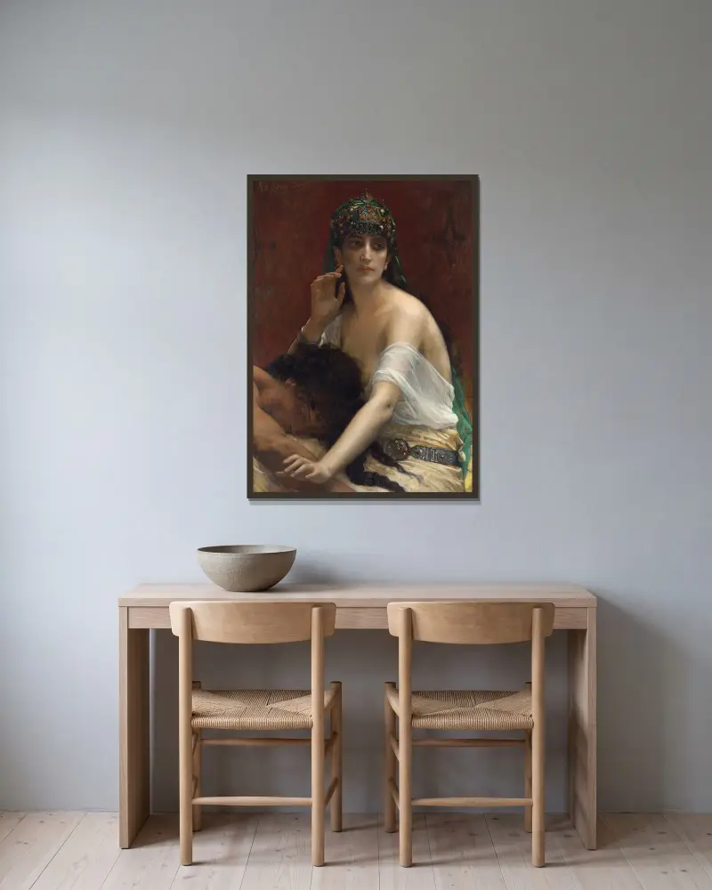 Samson a Dalila, Alexandre Cabanel v rámu na stěně