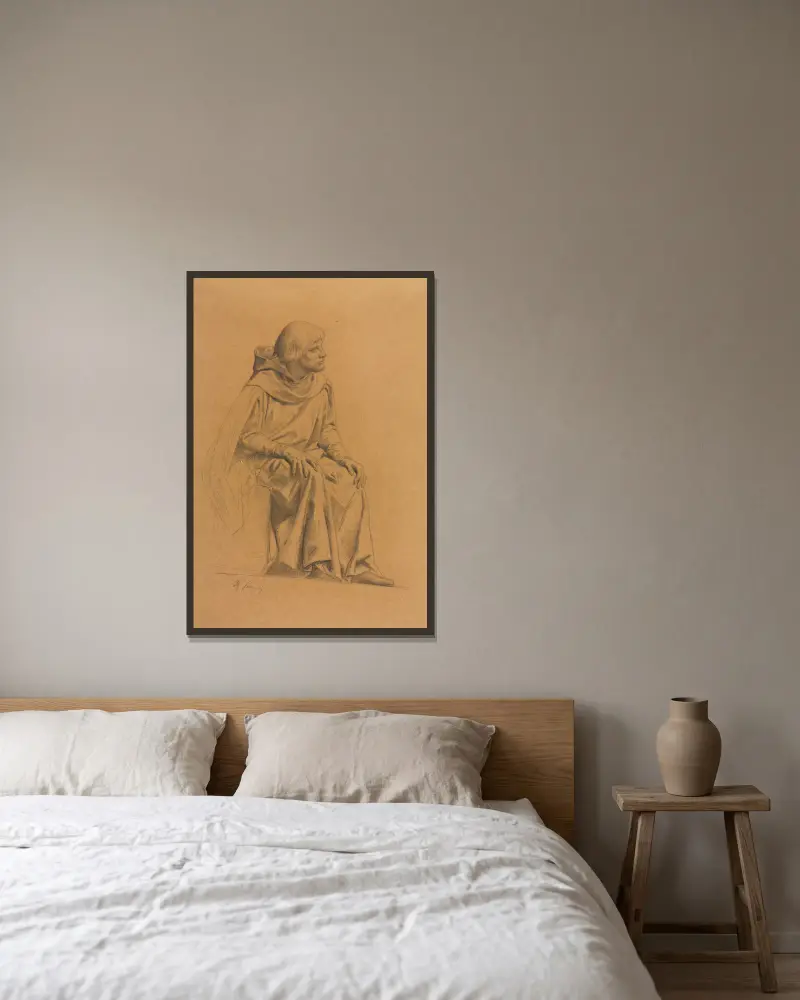 St. Louis pendant la Justice av Alexandre Cabanel inramad på en vägg