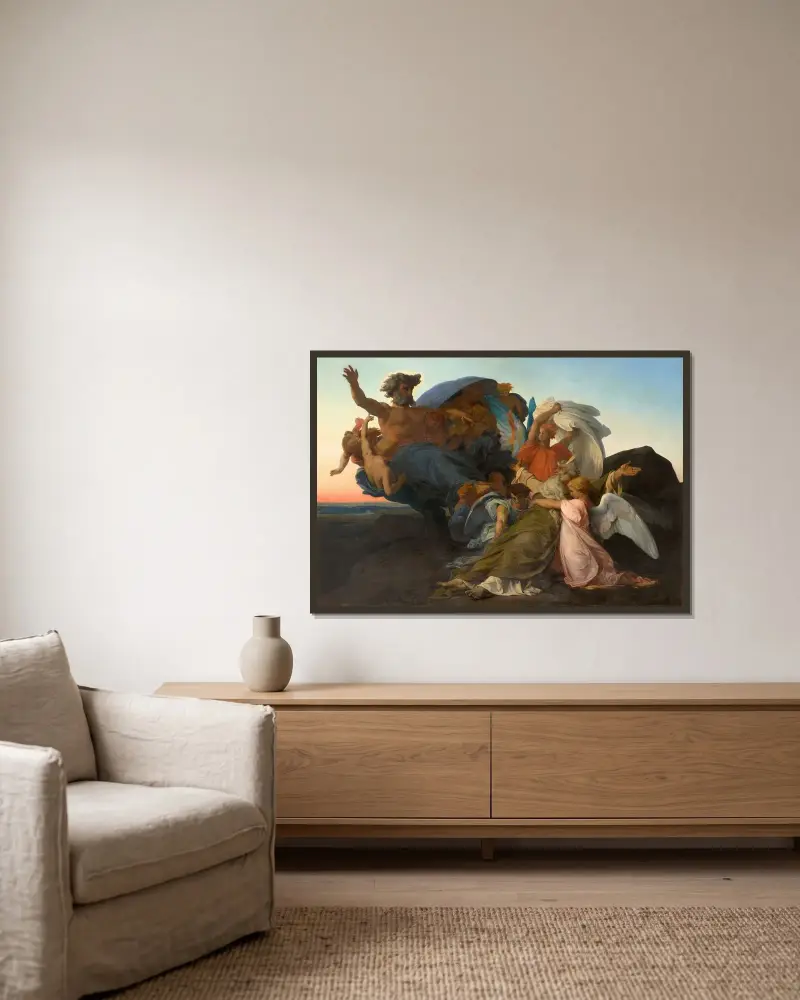 The Death of Moses av Alexandre Cabanel inramad på en vägg
