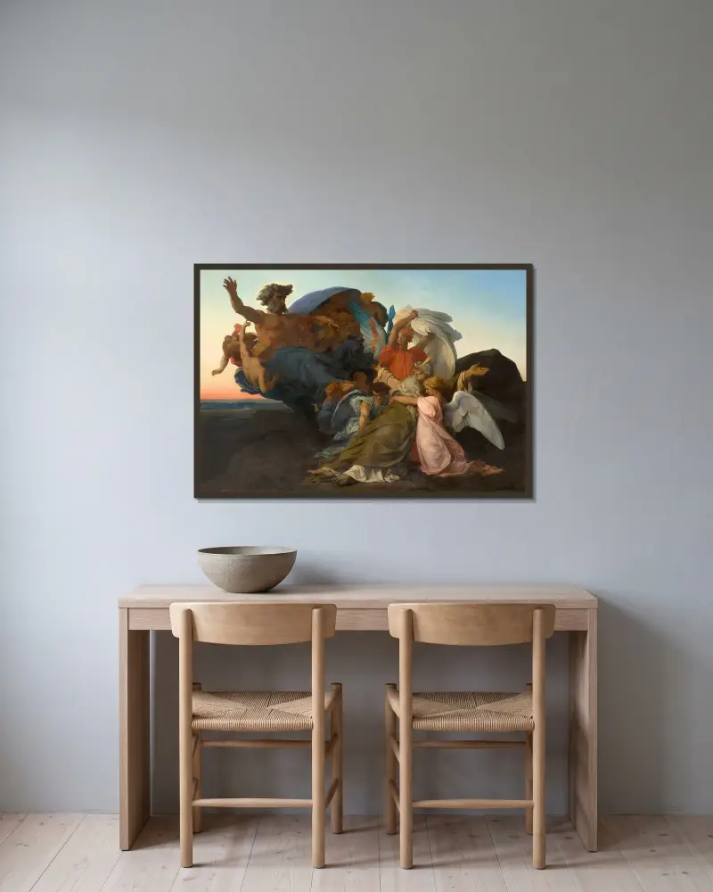 The Death of Moses av Alexandre Cabanel inramad på en vägg