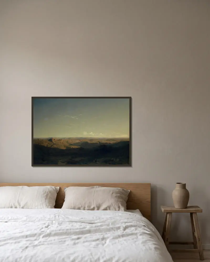 Südliche Berglandschaft von Alexandre Calame gerahmt an einer Wand