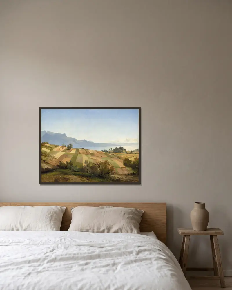 Krajobraz szwajcarski, Alexandre Calame w ramie na ścianie
