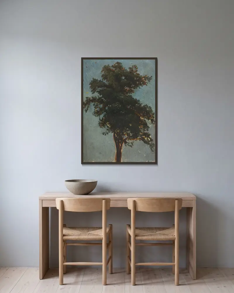 Studie stromu, Alexandre Calame v rámu na stěně
