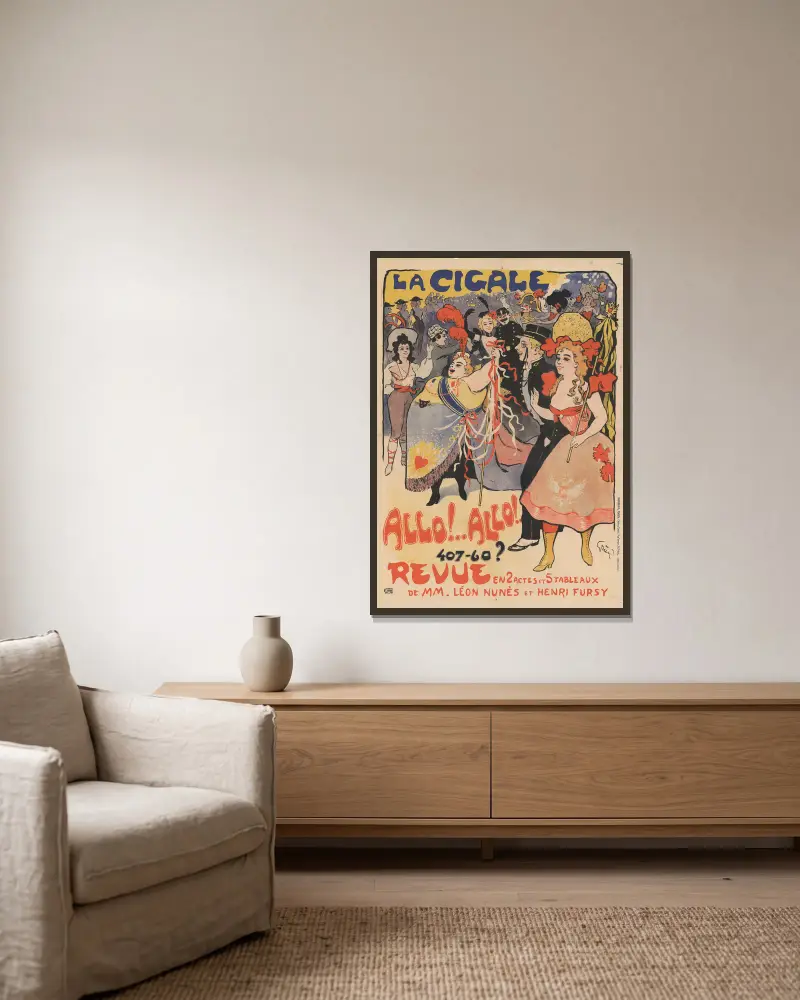 La Cigale. Allo.Allo, 1898 – Nr. 1, Jules-Alexandre Grün v rámu na stěně