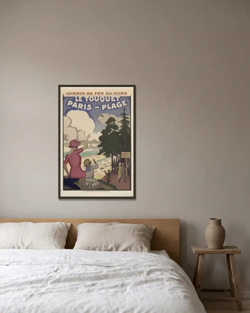 Le Touquet-Paris-Plage av Jules-Alexandre Grün inramad på en vägg