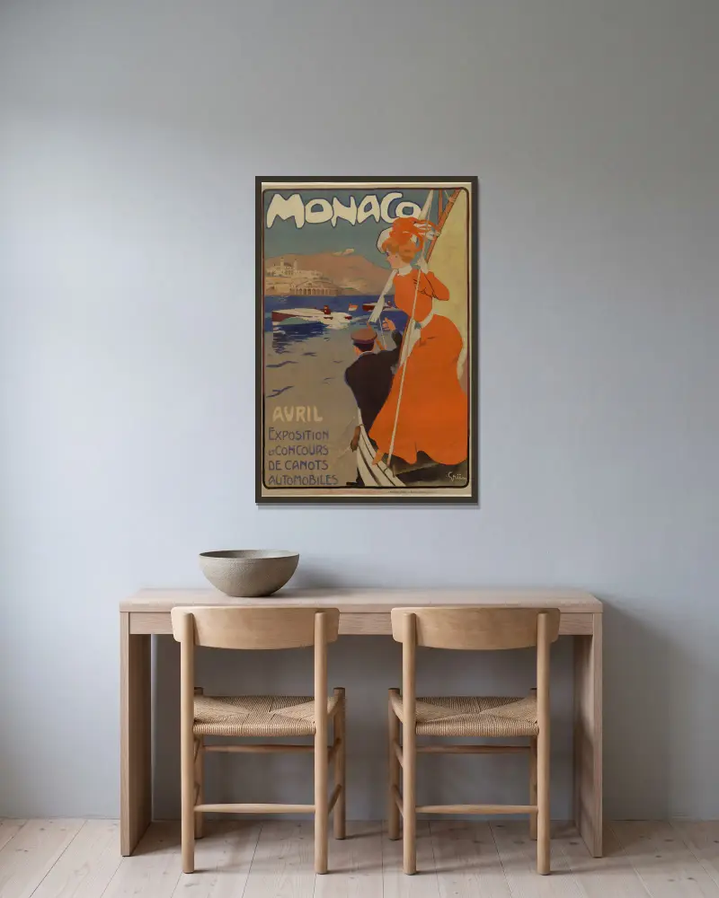 Monaco Exposition et concours de canots automobiles – nr 1 av Jules-Alexandre Grün inramad på en vägg