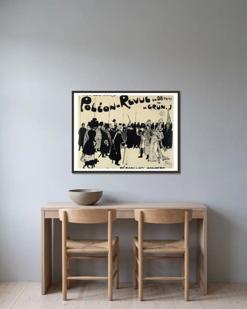 Tous Les Soirs Poleon-Revue En 38 Ta Aux ,De Grun. J av Jules-Alexandre Grün inramad på en vägg