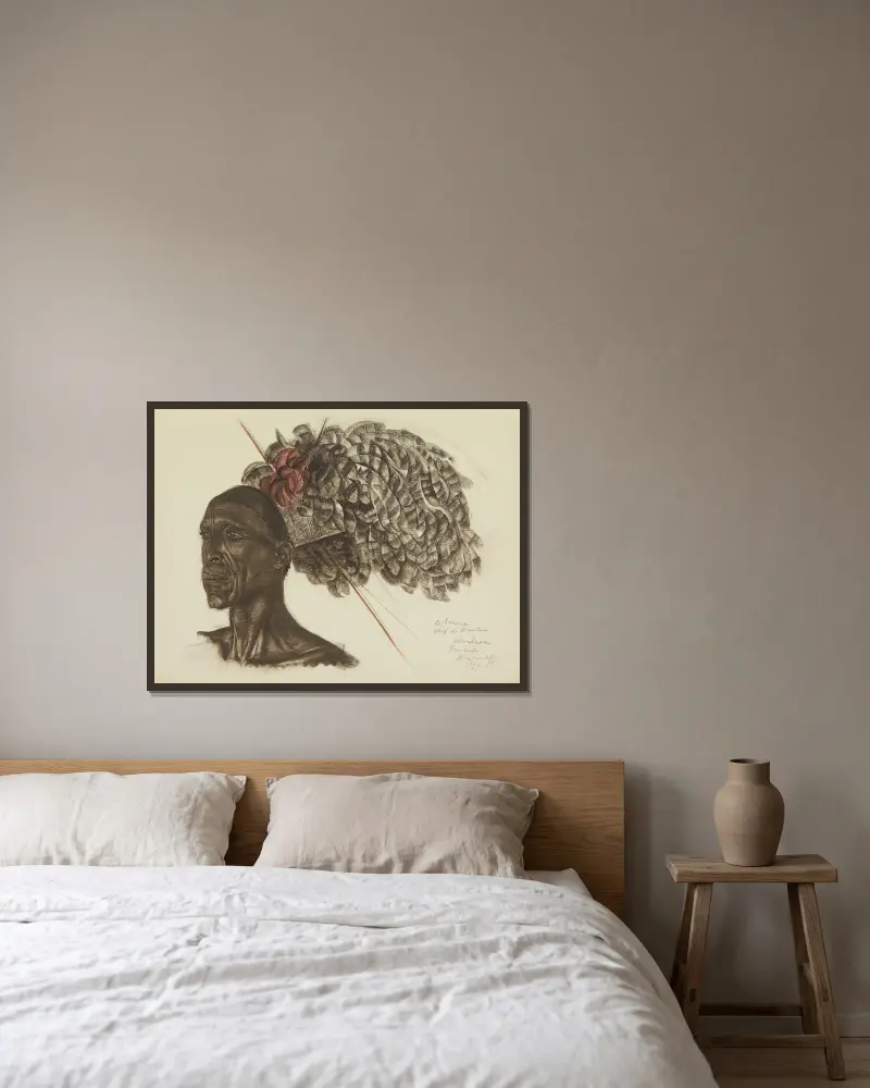 Aboura, Häuptling Ababoua (Bambili) von Alexandre Jacovleff gerahmt an einer Wand