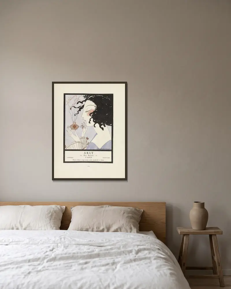 Werbeanzeige Arly von Alexandre Jacovleff gerahmt an einer Wand
