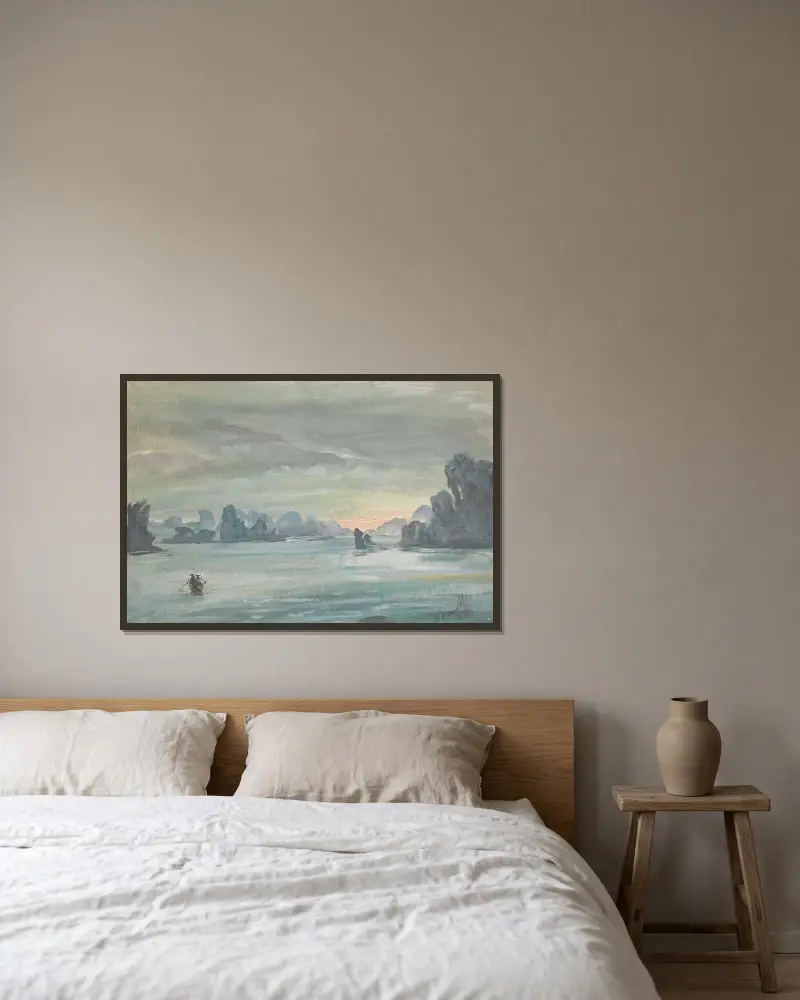 Ha Long Bay, Vietnam av Alexandre Jacovleff inramad på en vägg